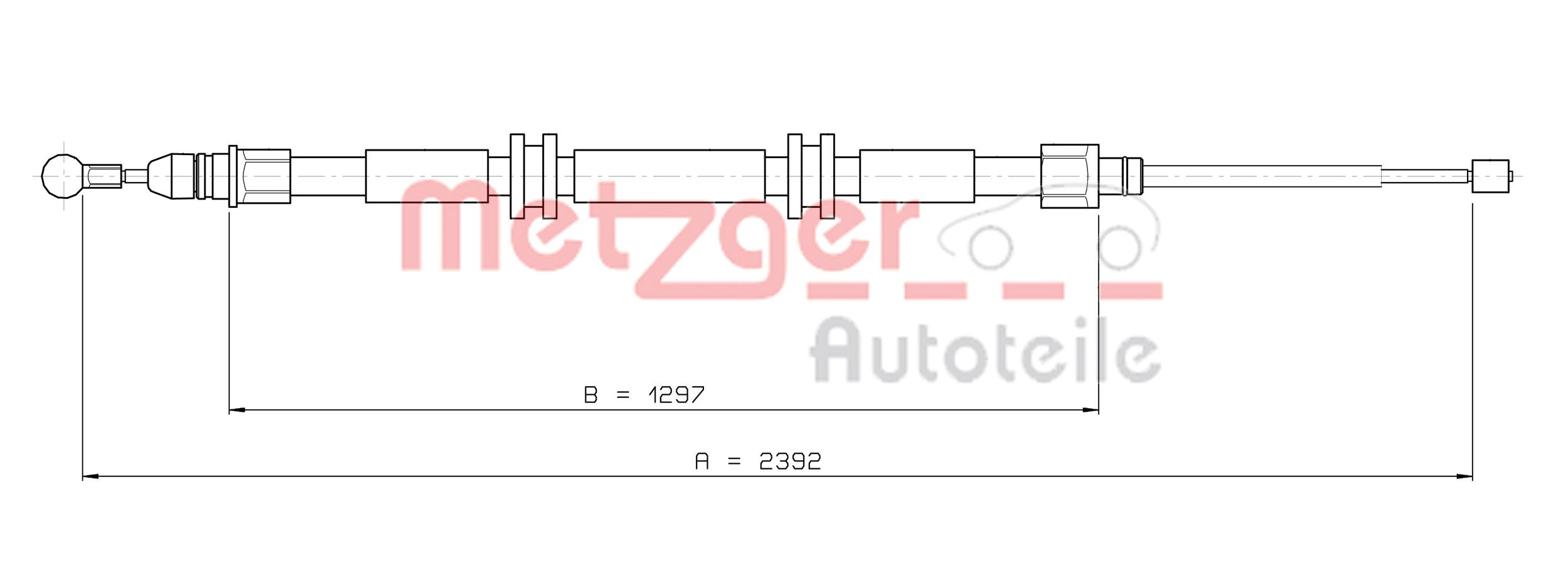METZGER 11.6686 GREENPARTS Seilzug, Feststellbremse