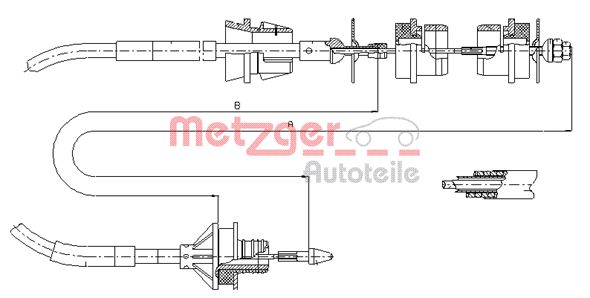 METZGER 11.2244 Seilzug, Kupplungsbetätigung