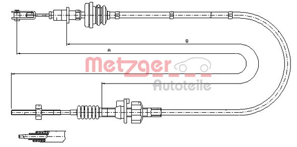 METZGER 11.2256 Seilzug, Kupplungsbetätigung