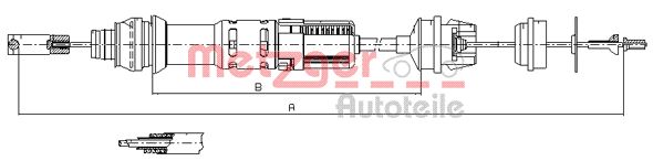 METZGER 11.2281 Seilzug, Kupplungsbetätigung