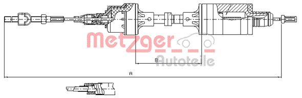 METZGER 11.2553 Seilzug, Kupplungsbetätigung