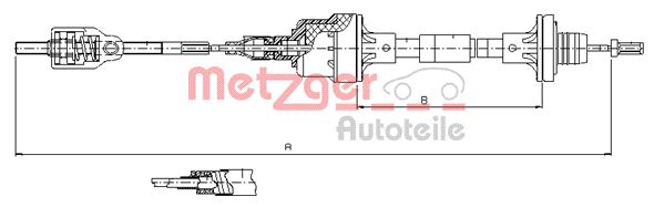 METZGER 11.2562 Seilzug, Kupplungsbetätigung