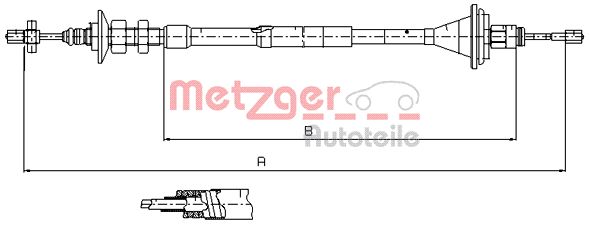 METZGER 11.2911 Seilzug, Kupplungsbetätigung