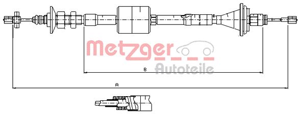 METZGER 11.2912 Seilzug, Kupplungsbetätigung
