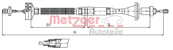METZGER 11.2913 Seilzug, Kupplungsbetätigung
