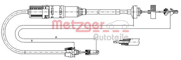 METZGER 11.2915 Seilzug, Kupplungsbetätigung