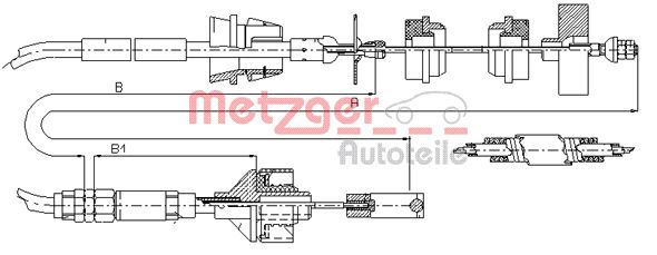 METZGER 11.3038 Seilzug, Kupplungsbetätigung