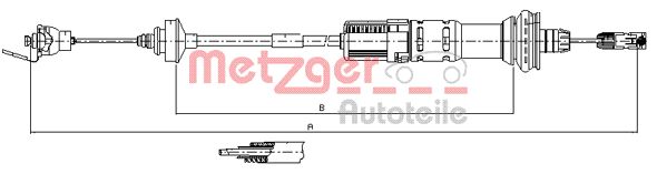 METZGER 11.3049 Seilzug, Kupplungsbetätigung