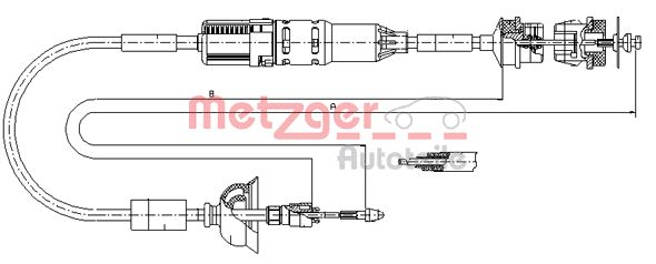 METZGER 11.3264 Seilzug, Kupplungsbetätigung
