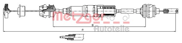 METZGER 11.3266 Seilzug, Kupplungsbetätigung
