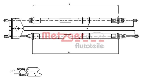 METZGER 11.5453 Seilzug, Feststellbremse