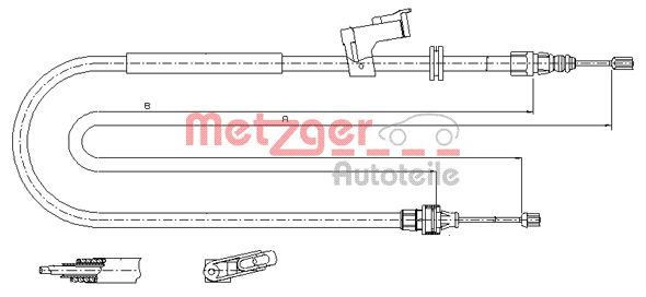 METZGER 11.5495 Seilzug, Feststellbremse