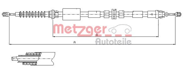 METZGER 11.5511 Seilzug, Feststellbremse