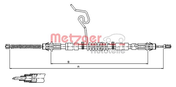 METZGER 11.5576 Seilzug, Feststellbremse