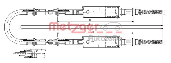 METZGER 11.5661 Seilzug, Feststellbremse