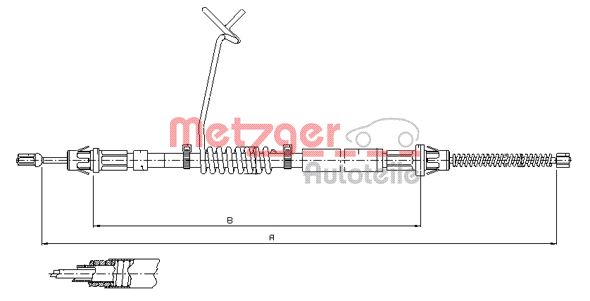 METZGER 11.5667 Seilzug, Feststellbremse