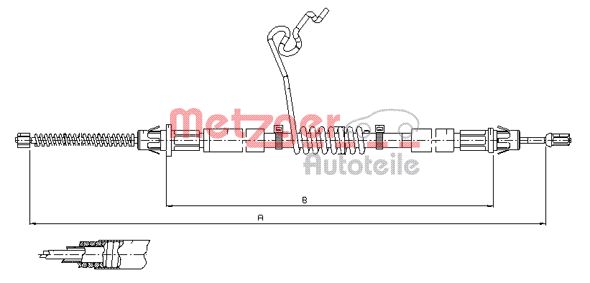 METZGER 11.5668 Seilzug, Feststellbremse