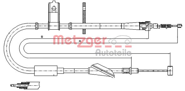 METZGER 11.5744 Seilzug, Feststellbremse