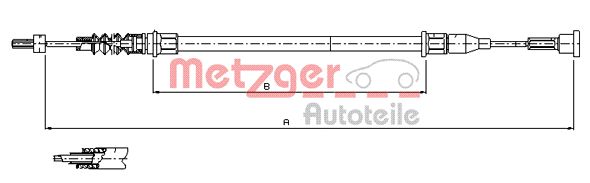 METZGER 11.5761 Seilzug, Feststellbremse