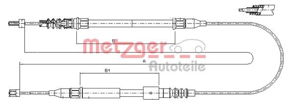 METZGER 11.5762 Seilzug, Feststellbremse