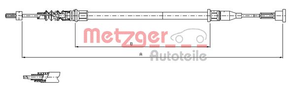 METZGER 11.5768 Seilzug, Feststellbremse