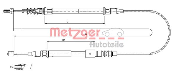 METZGER 11.5769 Seilzug, Feststellbremse