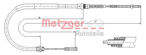 METZGER 11.6025 Seilzug, Feststellbremse