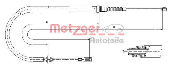 METZGER 11.6026 Seilzug, Feststellbremse