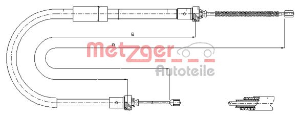 METZGER 11.6573 Seilzug, Feststellbremse