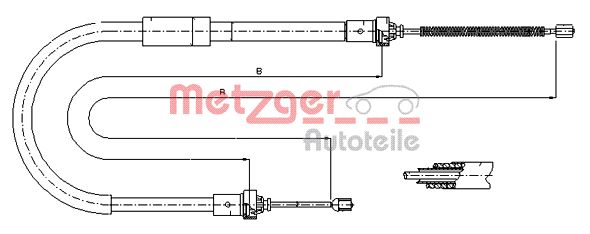 METZGER 11.6574 Seilzug, Feststellbremse