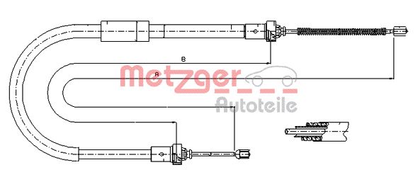 METZGER 11.6661 Seilzug, Feststellbremse