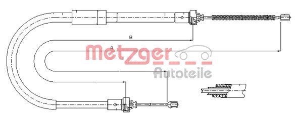 METZGER 11.6662 Seilzug, Feststellbremse