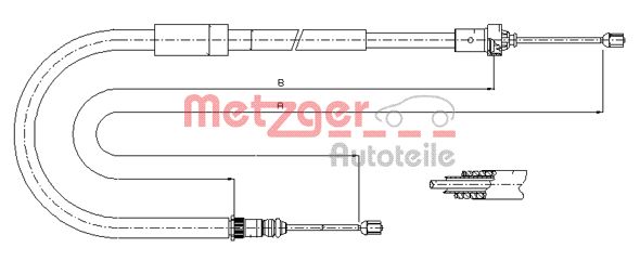 METZGER 11.6663 Seilzug, Feststellbremse