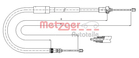 METZGER 11.6664 Seilzug, Feststellbremse