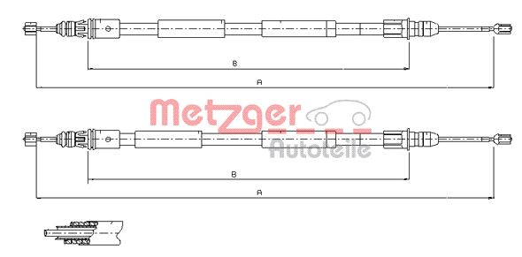 METZGER 11.6771 Seilzug, Feststellbremse
