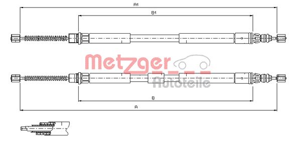 METZGER 11.6796 Seilzug, Feststellbremse