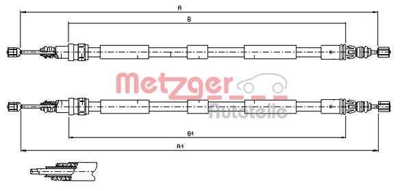 METZGER 11.6797 Seilzug, Feststellbremse