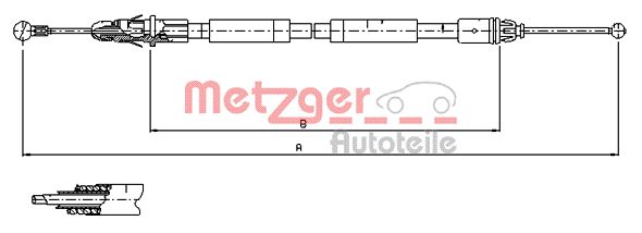 METZGER 11.6804 Seilzug, Feststellbremse