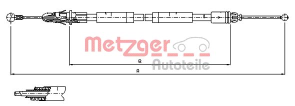 METZGER 11.6805 Seilzug, Feststellbremse