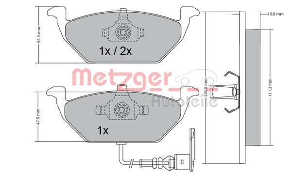 METZGER 1170002 GREENPARTS Bremsbelagsatz, Scheibenbremse