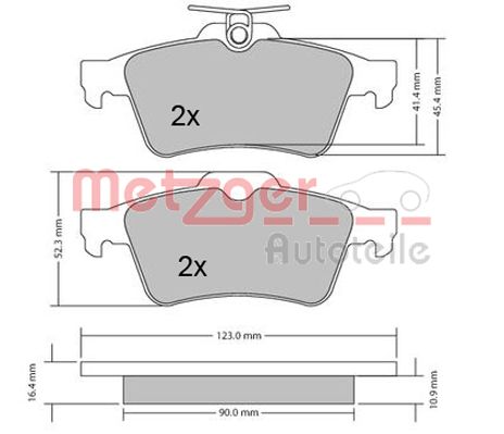 METZGER 1170006 GREENPARTS Bremsbelagsatz, Scheibenbremse