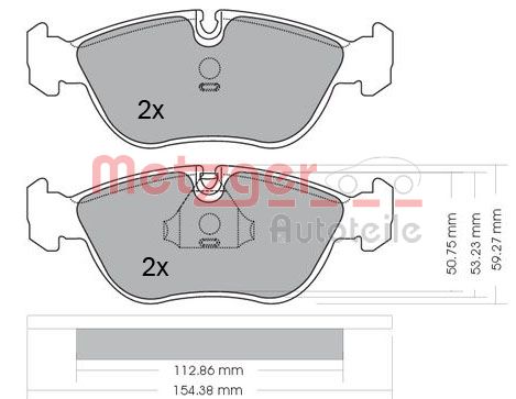 METZGER 1170012 Bremsbelagsatz, Scheibenbremse