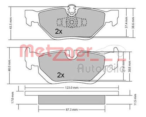 METZGER 1170031 Bremsbelagsatz, Scheibenbremse