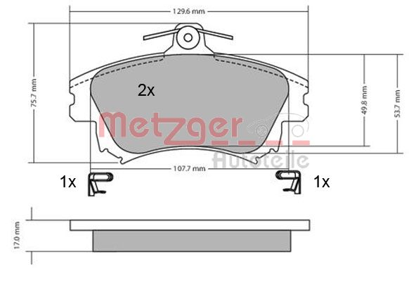METZGER 1170032 Bremsbelagsatz, Scheibenbremse