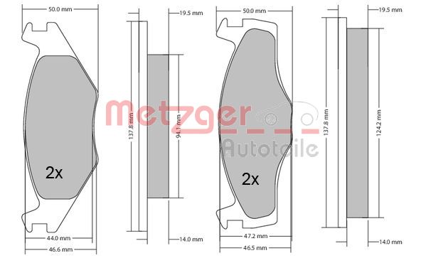 METZGER 1170033 Bremsbelagsatz, Scheibenbremse