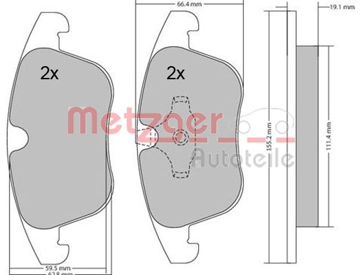 METZGER 1170035 GREENPARTS Bremsbelagsatz, Scheibenbremse