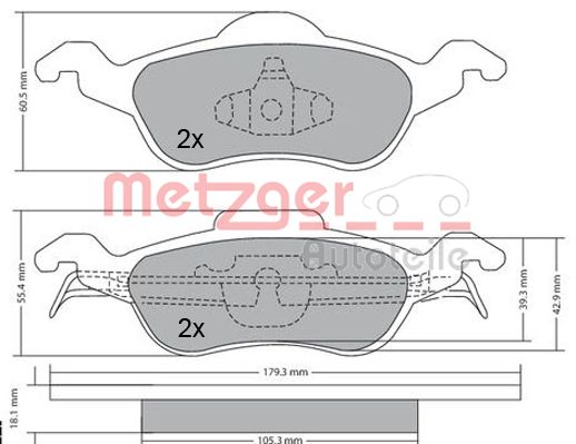 METZGER 1170038 Bremsbelagsatz, Scheibenbremse