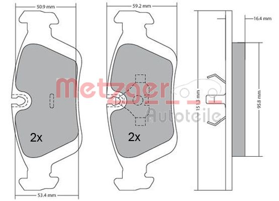 METZGER 1170043 Bremsbelagsatz, Scheibenbremse