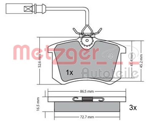 METZGER 1170054 Bremsbelagsatz, Scheibenbremse