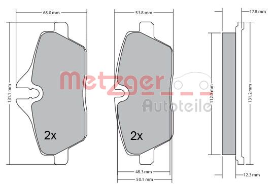 METZGER 1170055 Bremsbelagsatz, Scheibenbremse